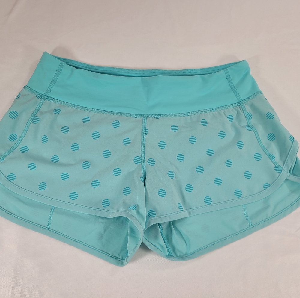 Lululemon Run Speed Up Blue Polka Dot Shorts